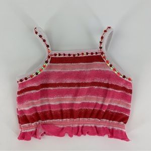 2/$20 Build-a-Bear Pink and Red Striped Tank Top with Sequins